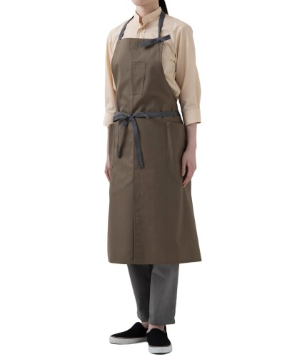 (七つ制服) CT2350-6 胸当前垂れ モカ 無償性
