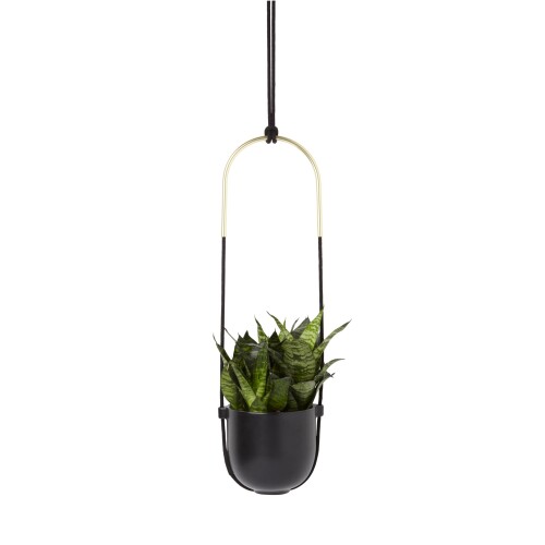 umbra (アンブラ) 花器 植木鉢 鉢植え用 プランター 吊り下げ インテリア おしゃれ 野外 室内 観葉植物 16×20×63cm BOLO 21009571040 ブラック
