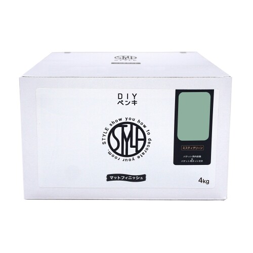 ニッペ 絵の具 絵の具 STYLE DIY絵の具 4kg ミスティグリーン 水溶性 つやなし 屋内 日本製 4976124887130