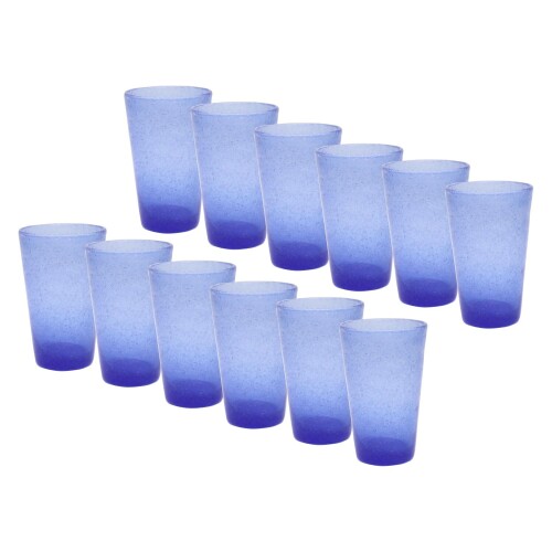 水呑み真四角泡 ロング水呑み（（青碧）高さ14.2×差しわたし9糎 12個組 475ml インスタ映えする