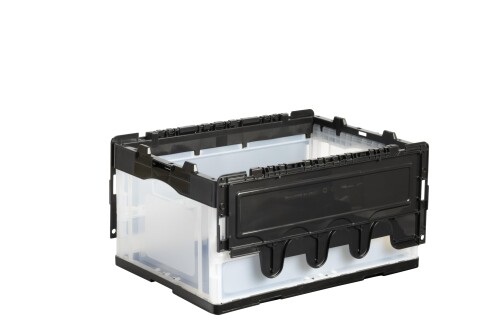 リサイクル 折りたたみコンテナー CF-S41NR ブラック/クリアー 5個セット 日本製 ACCX516