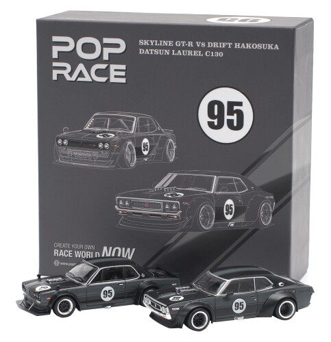 ジェネシスカンパニー (Genesis Company) POP RACE 1/64 LAUREL C130 TCS2025 1/64 SKYLINE GT-R V8 DRIFT (HAKOSUKA) TCS2025 遣っ付ける品 PR640351 PR640352