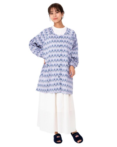 (ナイガイ) 煮炊き着 LIBERTY リバティ 花柄 前垂れ オシャレ 前名取り草 撥水産業 衣嚢付き添い人 北欧風 浴衣 御厨子所 和装 レディース 70551265 70551265-パープル50 FREE
