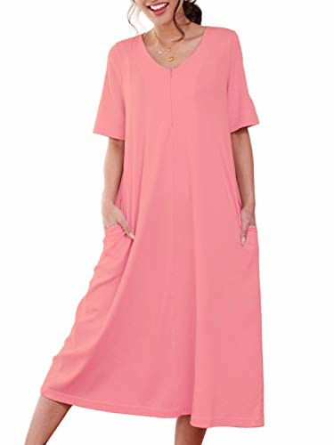 最新発見 ポケットつき オーガニックコットン100 前開き ワンピース パジャマ 授乳服 マタニティ 日本製 Mommy Sweet リラックスウェア M フューシャピンク 部屋着 ルームウェア 入院準備 Si0067 Alexandremagno Net