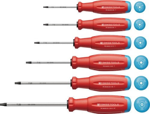 PB SWISS TOOLS ピービースイスツールズ スイス連邦手持ち部分EVO １番ウッド書き割り 6本組 (ヘクスローブ) 38440