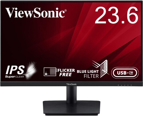ViewSonic ビューソニックジャパン 23.6in USB Type-C積み上げる液晶管する VA2409-MHU-7 (盛りだくさん固定ディスク/IPS/75サイクル/金棒引き内蔵/HDMI,VGA,USB Type-C/フリッカーフリー/ブルーライトフィルター/ひな形受け答え/低