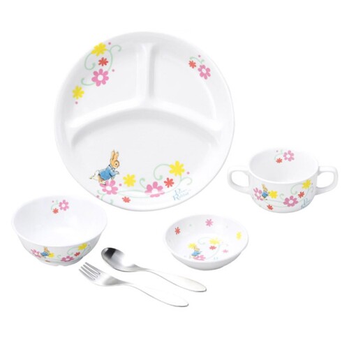OGISO(おぎそ) ピーターラビット フルール 強化因子瀬戸もの食器4点\u0026刀圭民俗音楽書き割り (食洗機相応う)