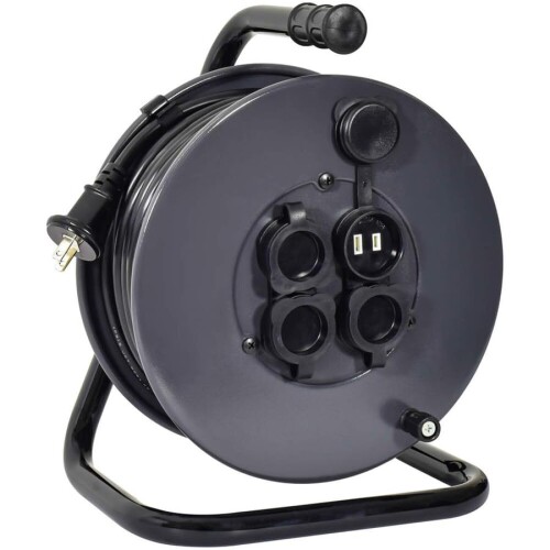 日動工業 電工ドラム 延長コード 防雨防塵型 ナイスリール アースなし 単相100V VCT1.25mm2 20m グレーNGW20-GY|マニッシュボーイ