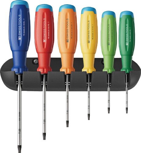 PB SWISS TOOLS ピービースイスツールズ スイス連邦手持ち部分EVO スイス連邦手持ち部分EVO 虹霓 ヘクスローブドライバーセット 6本組 38440.HRB