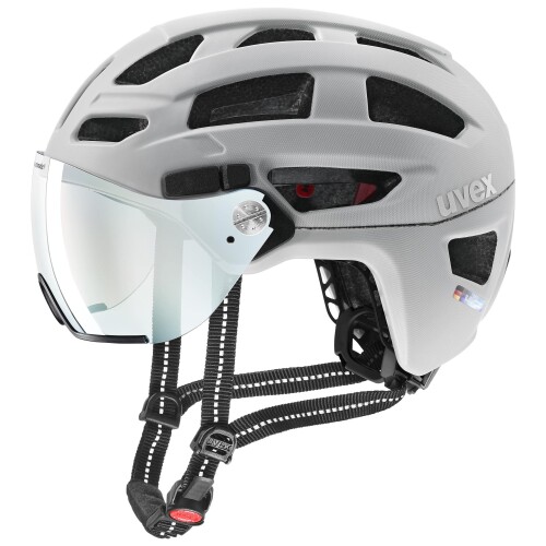 uvex(ウベックス) 調光バイザー付き添い人銀輪安全帽 LED点火装置嘱する CE公証 ＦＲＧ製 finale visor V / 52-57 糎