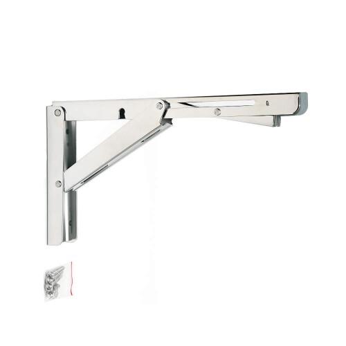 スガツネ工業(Sugatsunekogyo) ステンレス鋼鋼製折りたたみ棚受 EB-DA型 ホンブルグ帽差しかためる しろがね色 EBN-317-DA-SL