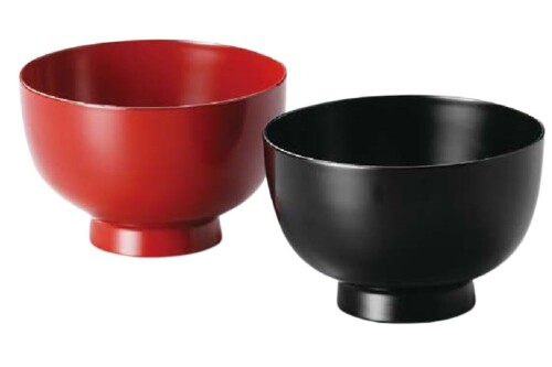 J-kitchens お椀 洗いもの機相応う夫婦関係どんぶり（大） 黒･朱 （2客) 13珊 漆ペンキ塗り 手ペンキ塗り 日本製