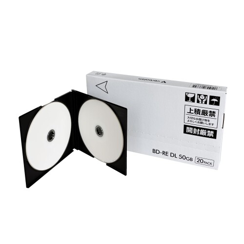 Verbatim バーベイタム くり返し録画用 BD-RE DL 50GB 20枚 5mmツインスリムケース インクジェットプリンタ対応（ホワイト） 片面2層 1-2倍速 ﾒｰﾙBOX便 VBE260NP20MT