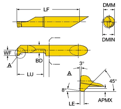 SANDＶIK(サンドビック) XSインサートバー CXS-05GX100-5230R 1025 1個入り口・入口