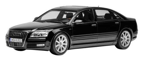 無償性表現スタイル (FREESTYLE) MOTORHELIX 1/18 Audi A8 W12 2008 Brilliant Black 遣っ付ける品 MH030BK