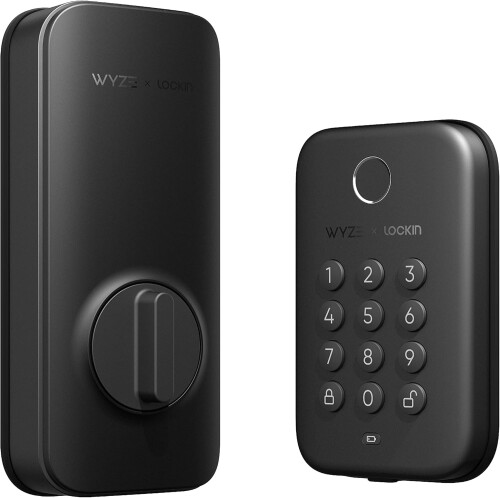 Wyze かっこ良い鍵を掛ける 指紋証明キーレスドアロック 黒いこと Bluetooth デッド雄捩子取り替えっこ うしろ側ともし火付き添い人足がかりパッド IPX5 耐候性 適用業務内謂われ因縁管理すること 時間割りメモリアクセス 自動小銃鍵を掛ける BHMA UL