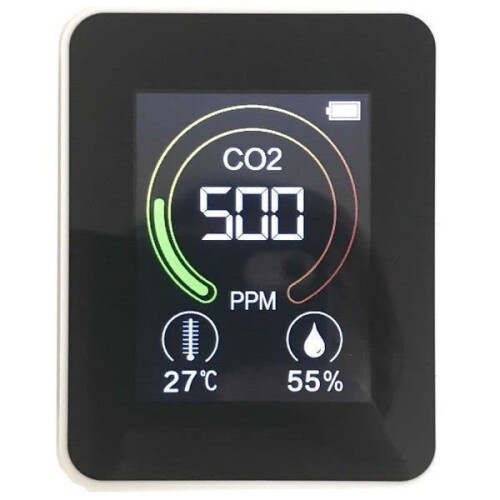 クレセル 炭酸ガス濃さ位置づける器(気温計・湿度計付き添い人) CO2管する GRS106-CO2R 白いこと 小