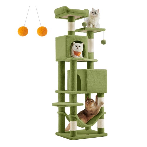 FEANDREA キャットタワー 猫高閣 か細い 一般受け 大型猫 多頭飼い 据え付け 省間隔文字 ハンモック付き添い人 爪とぎ 運動すること機能不全取り止める 今めかしい 高さ155コマーシャル 緑であること PCT192C02