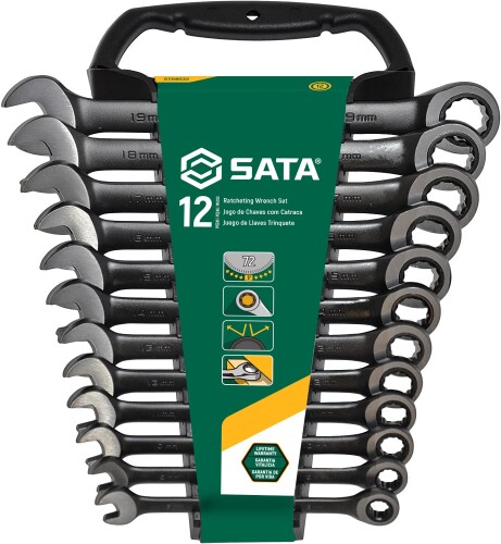 ＳＡＴＡ コンビネーションラチェットレンチセット 黒（１２点） ST08032