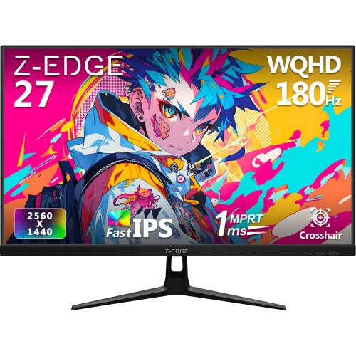 Z Z-Edge(絶無外辺部) ゲーミングモニター 27 in WQHD (2560×1440) 弾丸道路 IPS ダイアログボックス 返事をするす早さ 1ms DP1.4 最大限度 180サイクル/HDMI2.0 最大限度 144サイクル FreeSync/HDR 相応う UG27QF