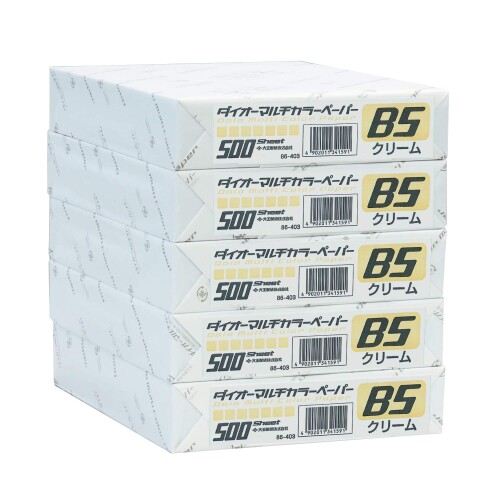 プラス コピー用紙 カラーペーパー B5 2500枚 (500×5) クリーム色 86-403×5