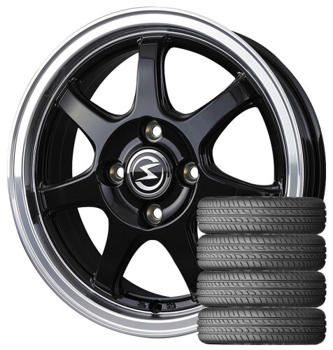 S-HOLD S-7S (15インチ) ブラック/リムPO + NEXEN(ネクセン) N priz SH9J 165/55R15|マニッシュボーイ