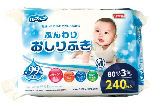 生命現象堂つけ加える(Life-do.Plus) ルプルプ ふんわりおしりふき 80枚3P×12入 930076