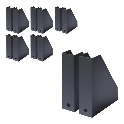 ライクイット (like-it) 収納ケース A4 ファイルボックス (L・Sサイズ)2個組×6組セット MX-19 6Pセット サイズ1個あたり:約幅(L)7.7x奥25.3x高30.7cm (S)幅7.2x奥25.3x高30.7cm オールグレー 日本製 卓上収