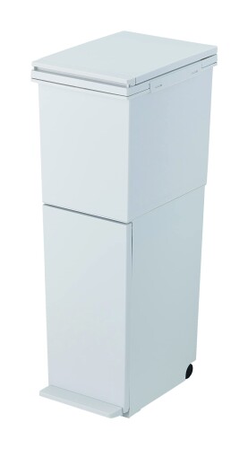 アスベル 紙くずかご 38L 20L+18L 2段 カテゴリー化 縦型 か細い ペダル式 うしろ押し式 日本製 今めかしい 御厨子所 リビング 砂ぼこりボックス席 パッキン付 お襁褓 幅26×奥ふかさ37×高さ79糎 白 白いこと ペダル2段