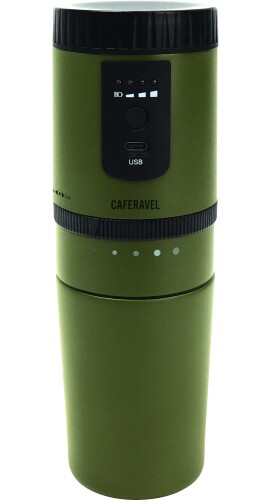 エステ叫び泣き(Estale) 珈琲製造会社 電動式 一人分 難民キャンプ アウトドア に オールインワン caf?ravel (豆を挽く、ドリップ、飲む これ一台で) オリーブ 緑であること MEK-A107OG