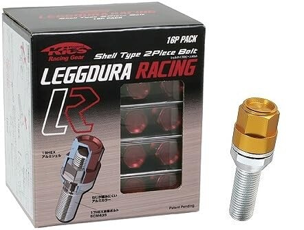 KYO-EI ( 協永産業 ) ホイールボルト LEGGDURA RACING Bolt テーパー : 14R ゴールド KIC8028A16｜マニッシュボーイ
