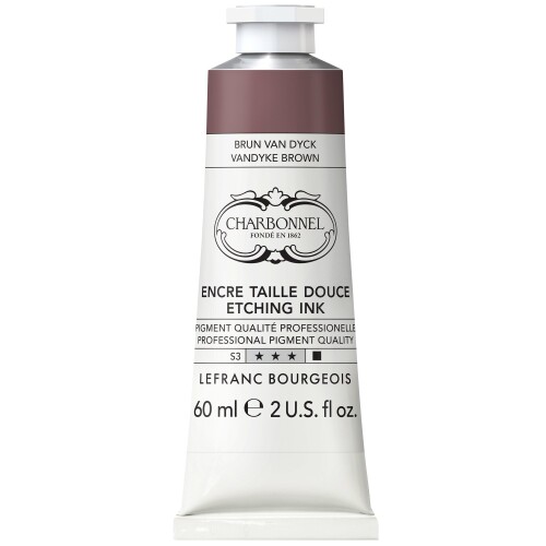 シャルボネール 版画インキ エッチングトラディショナルインク 111 バンダイクブラウン 60ml 25104111 文房具・事務用品-その他-日用品雑貨・文房具・手芸