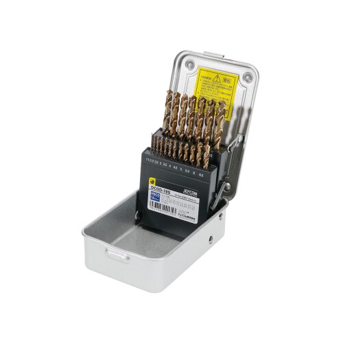 ジェフコム(Jefcom) コバルト正宗ドリルセット スチールケース付 1.0～10.0mm(全19サイズ・各1本) 丸軸 回転用 耐摩耗性・耐熱性でステンレス鋼・難削材に最適 DCOD-19S
