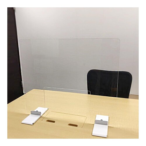 日本製アクリルパーテーション(窓あり) 500x600mm 200x300mm 3~5mm (パーテーション部)アクリル、(台座)スチール 約1.5kg1台|マニッシュボーイ