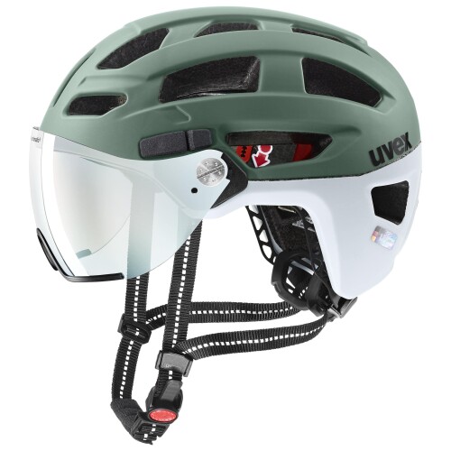 uvex(ウベックス) 調光バイザー付き添い人銀輪安全帽 LED点火装置嘱する CE公証 ＦＲＧ製 finale visor V / 56-61 糎