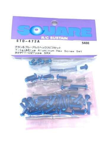 スクエア (Square) タミヤ TT-02typeSRXチタン&ブルーヘックスビスセット STD-472A