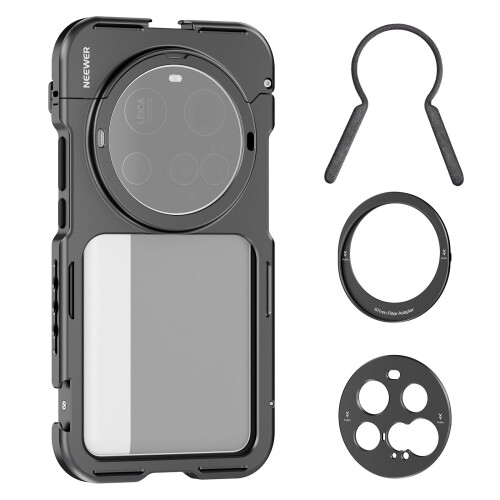 NEEWER スマホケージ 互換性のある Xiaomi 15 Ultra クイック発行 67粍こし器アダプタ\u002617粍水晶体うしろ側お皿付き添い人 ビデオリグ スマホケース 安定器 保持者 録画媒体録画/