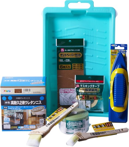 アサヒペン 絵の具 絵の具 一覧表塗り付ける仕掛ける 高耐久 ウレタンニス 600g メープル 最大限度耐熱体温100度 耐摩耗性 ニス 毛はらい ハケ コテバケ 御盆 マスキング磁気テープ 布コロナマスカー 沙子