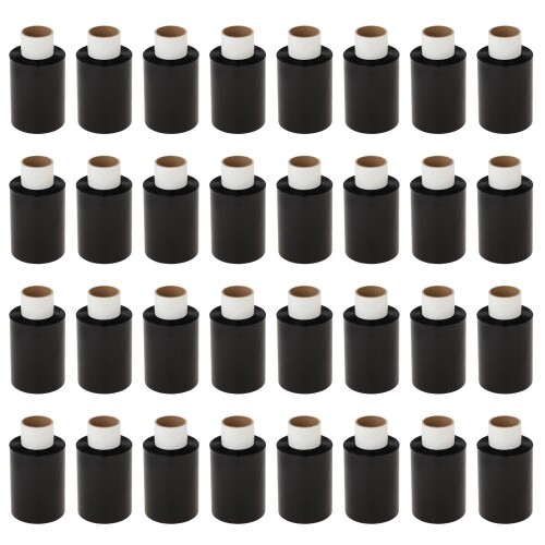 APMジャパン 梱包用ラップ（ミニストレッチフィルム） らくらくハンディラップ100 カラー Black 100mm&times;150m 20μ 替え 32個セット｜マニッシュボーイ