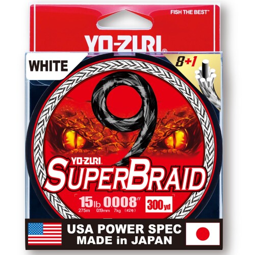 YO-ZURI(ヨーヅリ) PEライン スーパーブレイド 9 300YDS 15Lbs カラー:ホワイト