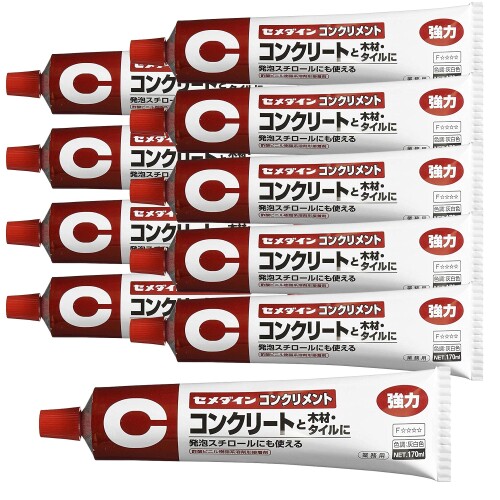 セメダイン(CEMEDINE) コンクリート・木材・タイル・発泡スチロール用 接着剤 コンクリメント 170ml CA-133 10本セット｜マニッシュボーイ