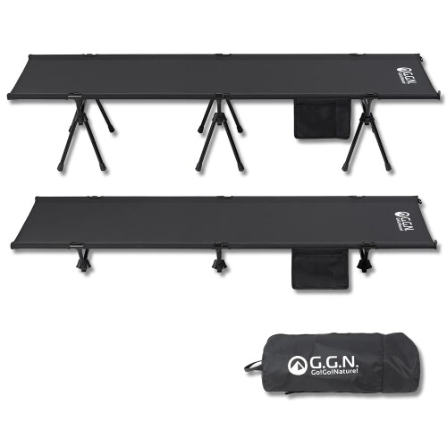 ジージーエヌ(G.G.N.) 2WAYコット 収納ポケット付 高さ調整可 GN02CM018 ブラック 190x65x38/18cm