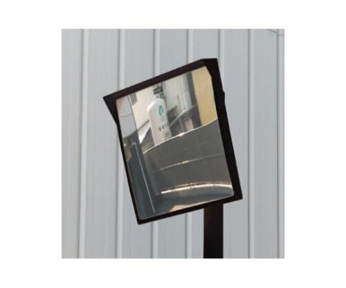 信栄物産 アクリル樹脂銀鏡 曲線状の形銀鏡 450×600粍 黒 1個 A46H-BK