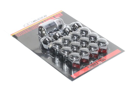 MUGENホイールナット&ロックセット (テーパータイプ) ショート(ブラック) 4穴車用 08181-XXB K1S0-BL|マニッシュボーイ