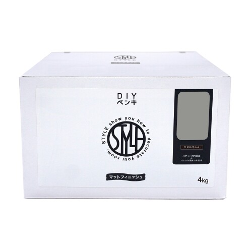 ニッペ ペンキ 塗料 STYLE DIYペンキ 4kg ミドルグレイ 水性 つやなし 屋内 日本製 4976124886546