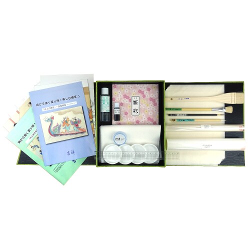 吉祥 日本画用えの具 顔彩 「線から描く塗り絵 楽しむ書きうつす」 彩具箱書き割り 顔彩24色特製入 4-256