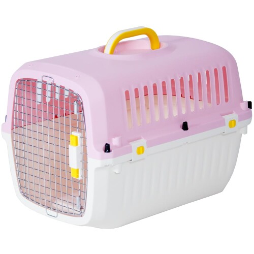 プチリュバン ペットキャリー CF60 ピンク 両開きドア 猫用 小型犬用 中型犬用 小動物用 10kgまで Lサイズ 奥行き60 x 幅39.5 x 高さ41.5cm 猫 犬|マニッシュボーイ