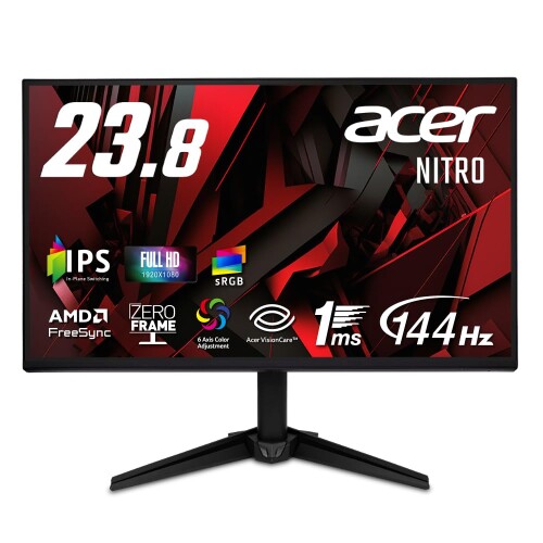 Acer 23.8in 盛りだくさん固定ディスク 144サイクル 1ms(VRB) IPS 非光輝 sRGB 99% AMD FreeSync ブラックブースト VRB相応う 青碧点火装置先ぼそる HDMI 1.4 DisplayPort v1.2 金棒引き・受話器端子 Acer Display Widget 6軸色つや合わせる VESA