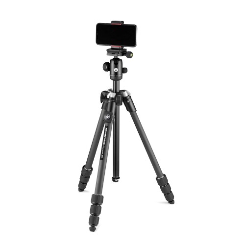 マンフロット(Manfrotto) Element MII 炭素 4段 MBT一揃いの道具 遠隔操作属する キャリーバッグ スマートフォンアダプター 耐荷重UNI/PdR 105:2021 8 kg 不穏当雲台 かっこ良い電話機用三脚 MKELMII4CMB-BH