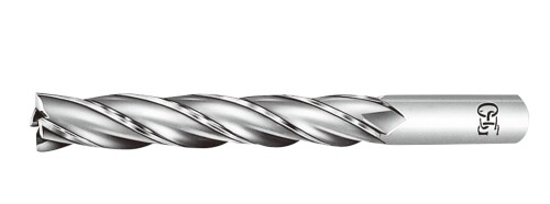 オーエスジー 多刃ハイススクエアエンドミルエキストラロング形 外径14mm 全長150mm 刃長100mm シャンク径16mm EXML 14×150×100×16(81239)